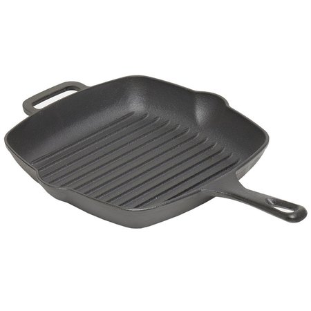 HDS TRADING 10inch PreSeasoned Cast Iron Square Grill Pan ZOR95874